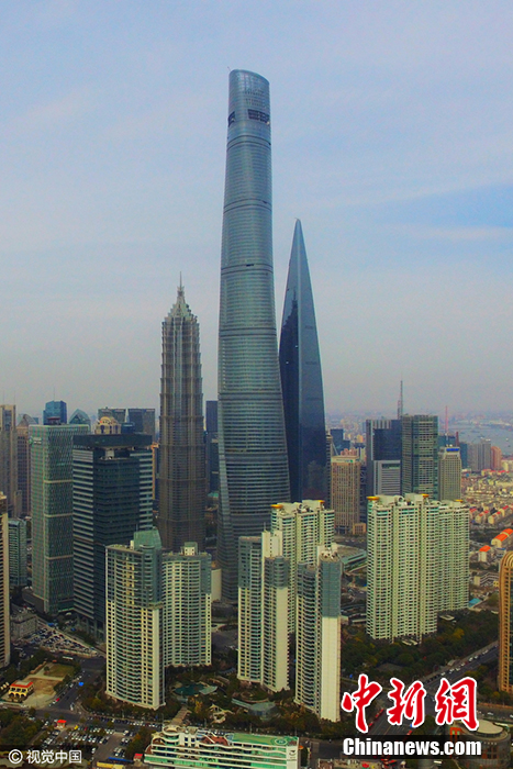中国第一高楼上海中心大厦完工 总高632米(2)
