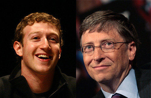 马克·扎克伯格(Mark Zuckerberg)和比尔·盖茨(Bill Gates)
