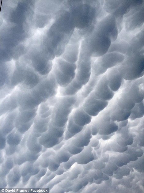 美因强烈风暴现棉花糖云引民众围观(2)