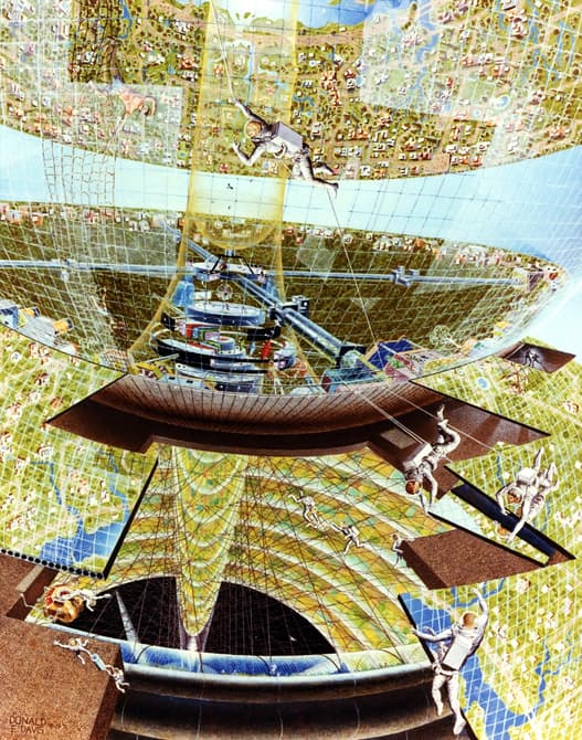 NASA公布上世纪70年代的空间站概念设计图