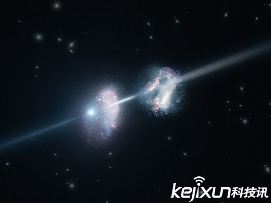 伽马射线爆贯穿星系 罕见的一箭双雕