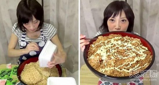 逆天！日本女子4分内吃完3.9公斤炒面