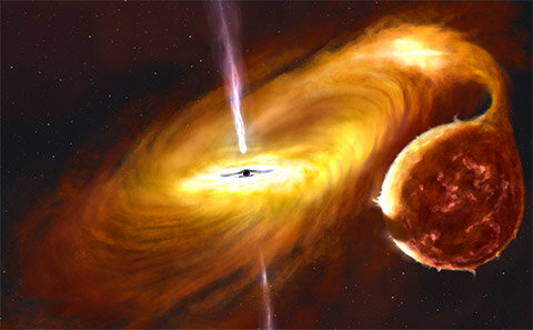 科学家发现带有扭曲吸积盘的黑洞