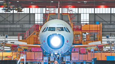 空客天津投产首架A321飞机