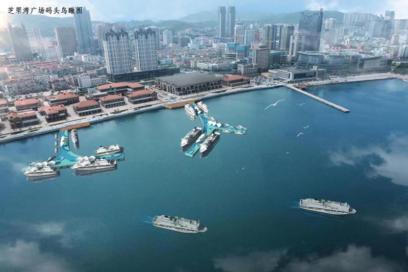 中建筑港烟台芝罘湾广场码头项目进入主体施工阶段
