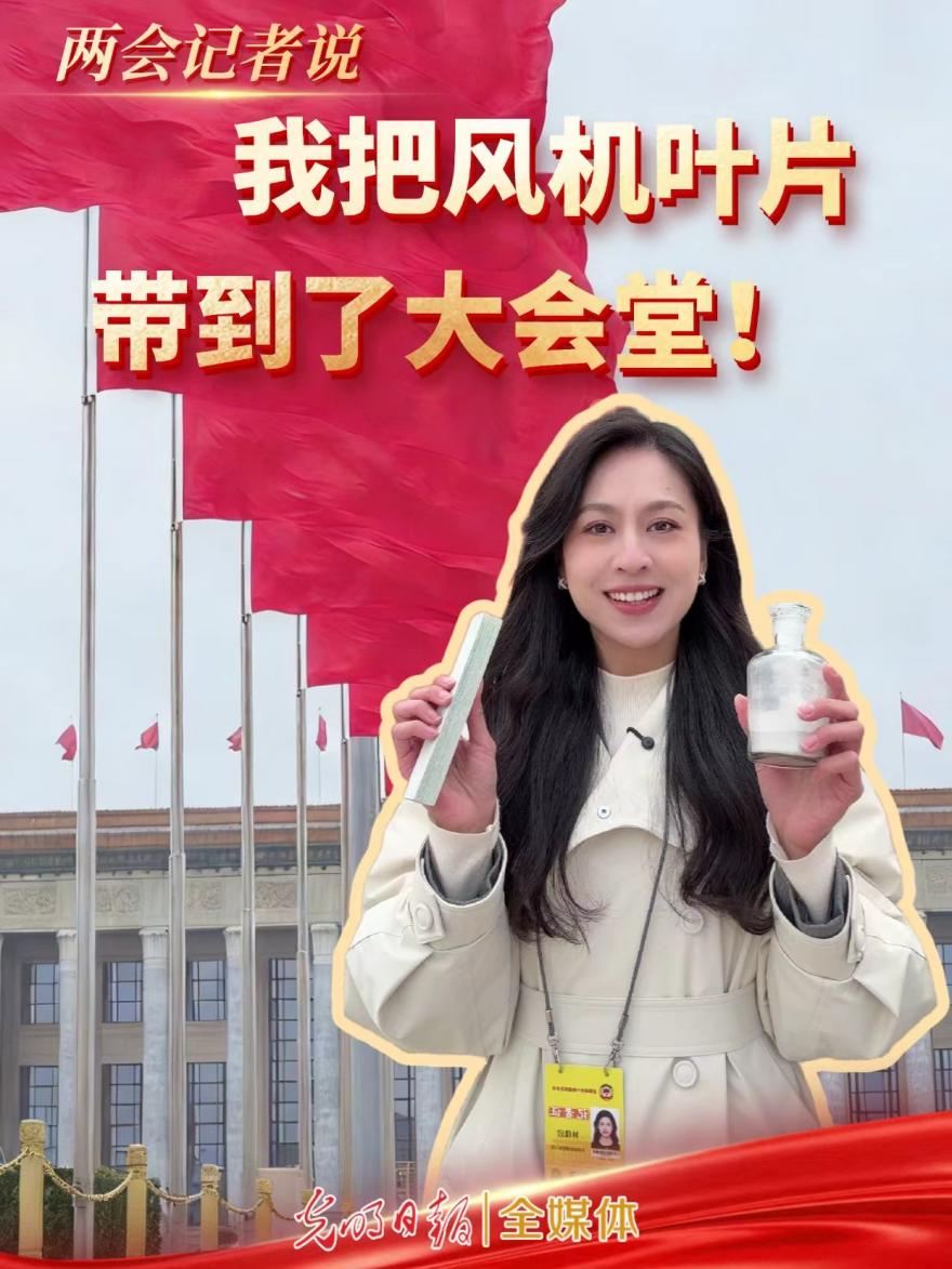 两会记者说｜我把“风机叶片”带到了大会堂！