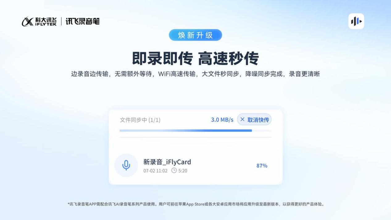 讯飞录音笔APP 2.0全新上线 流畅稳定再升级 记录更从容