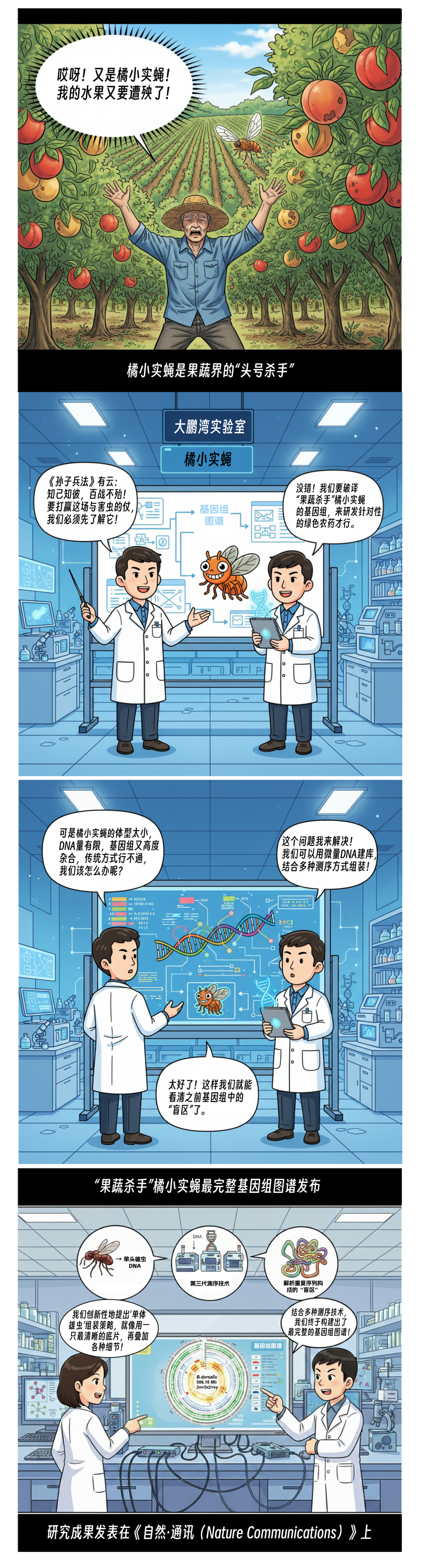 【科研论文科普解读】破译害虫DNA！我国科研团队绘出橘小实蝇基因组图谱